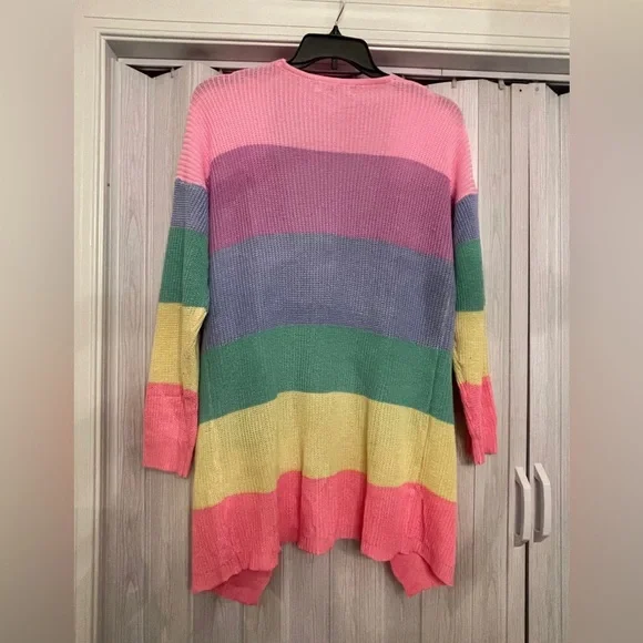 Rainbow Open Front Cardigan Size XL NWOT*SOLD* - Picture 3 of 6